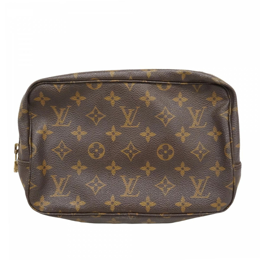 Louis Vuitton Monogram Trousses Toilette Pouch Clutch Brown
